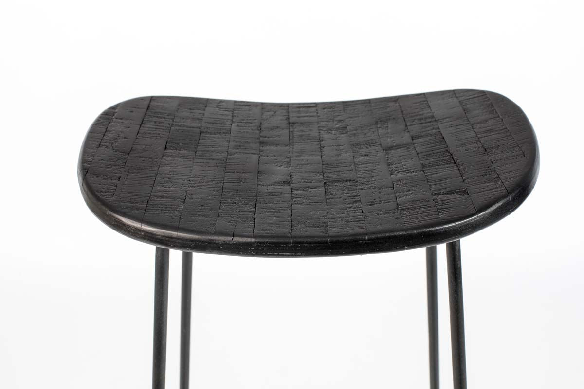 Tangle Barhocker Sitzhöhe 62 cm Teakholz Schwarz