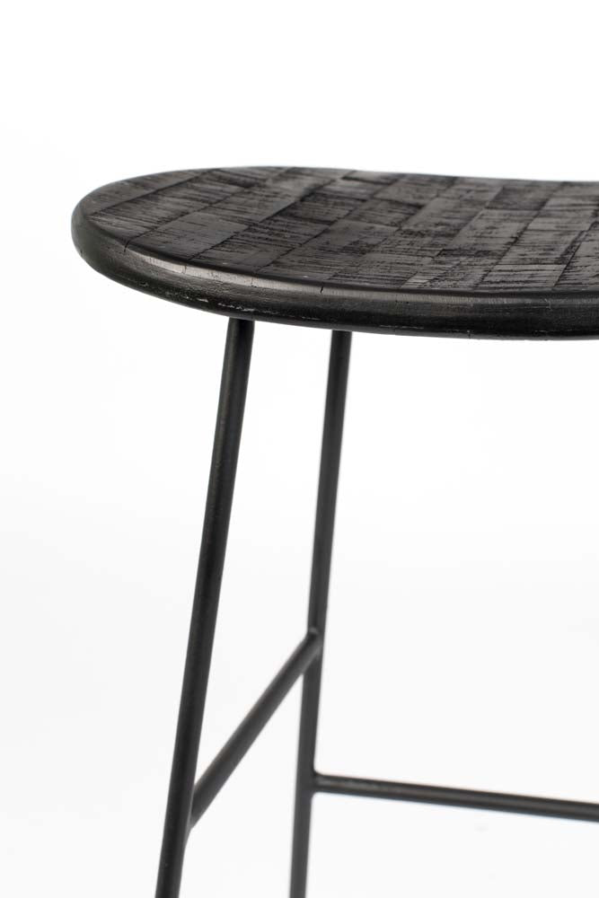 Tangle Barhocker Sitzhöhe 62 cm Teakholz Schwarz