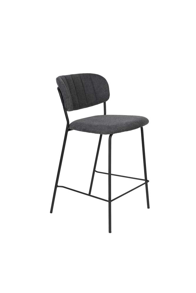 Jolien 2-er Set Barhocker Schwarz / Dunkelgrau