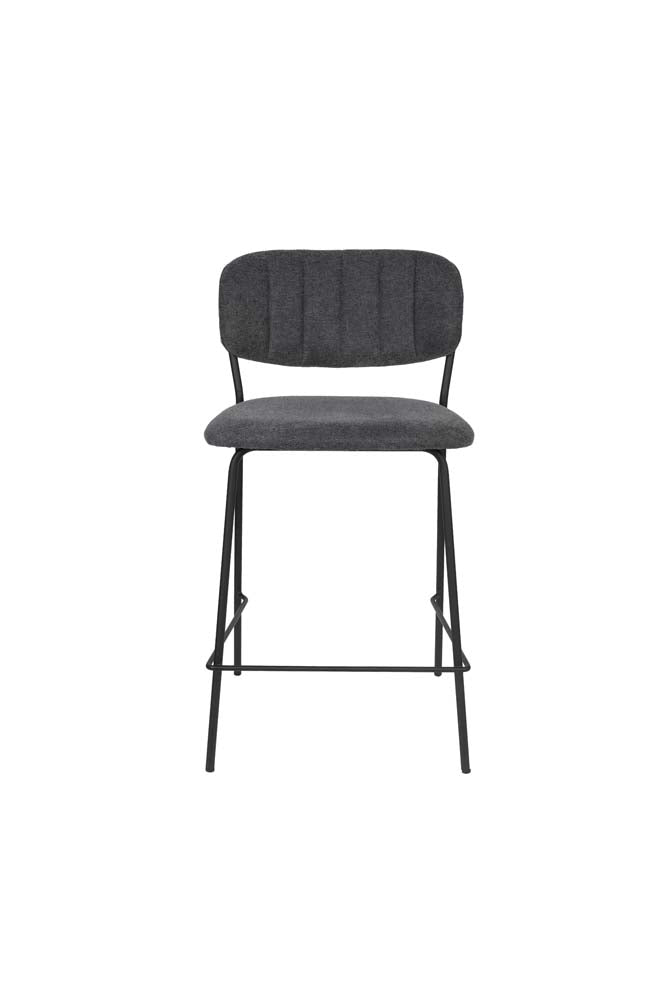 Jolien 2-er Set Barhocker Schwarz / Dunkelgrau