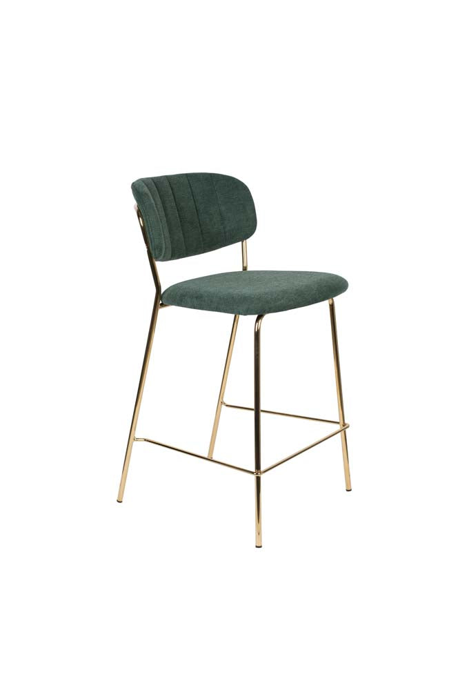 Jolien 2-er Set Barhocker Gold / Dunkelgrün