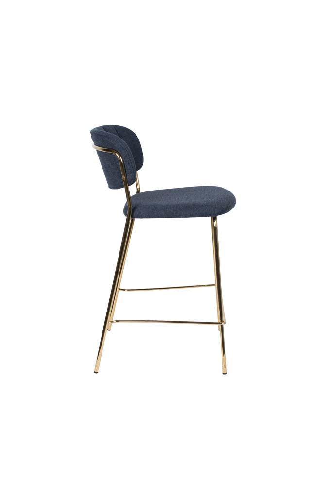 Jolien 2-er Set Barhocker Gold / Dunkelblau