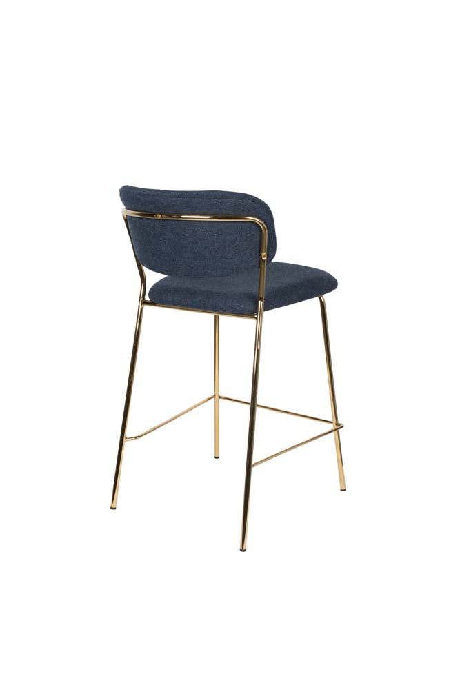 Jolien 2-er Set Barhocker Gold / Dunkelblau