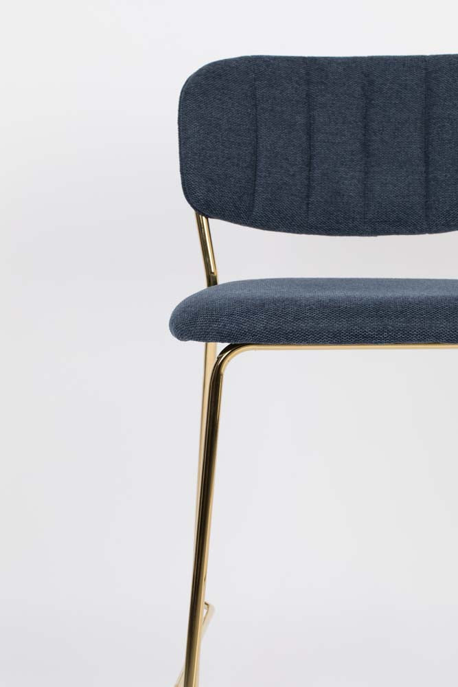 Jolien 2-er Set Barhocker Gold / Dunkelblau