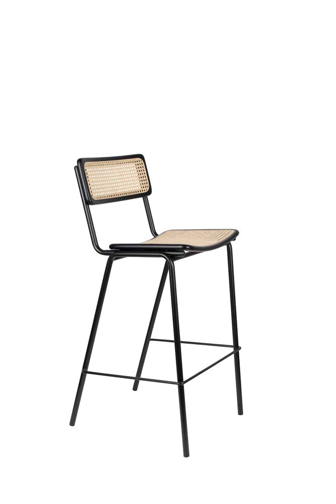 Jort 2-er Set Barhocker Schwarz/Natur