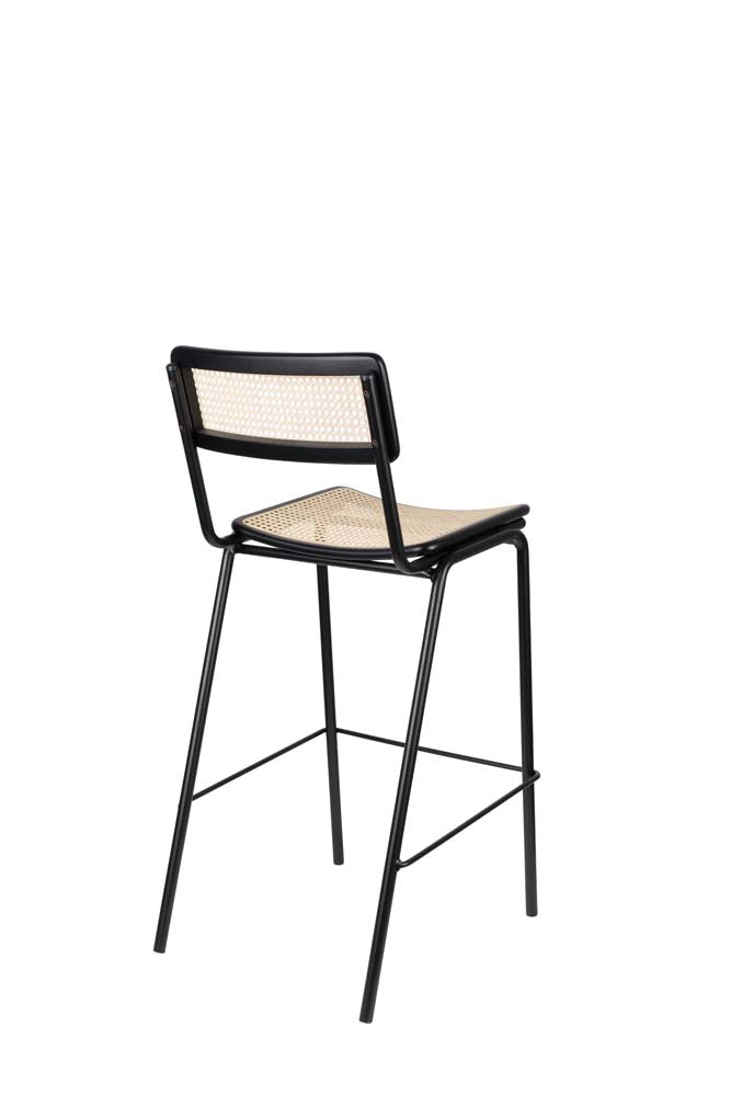 Jort 2-er Set Barhocker Schwarz/Natur