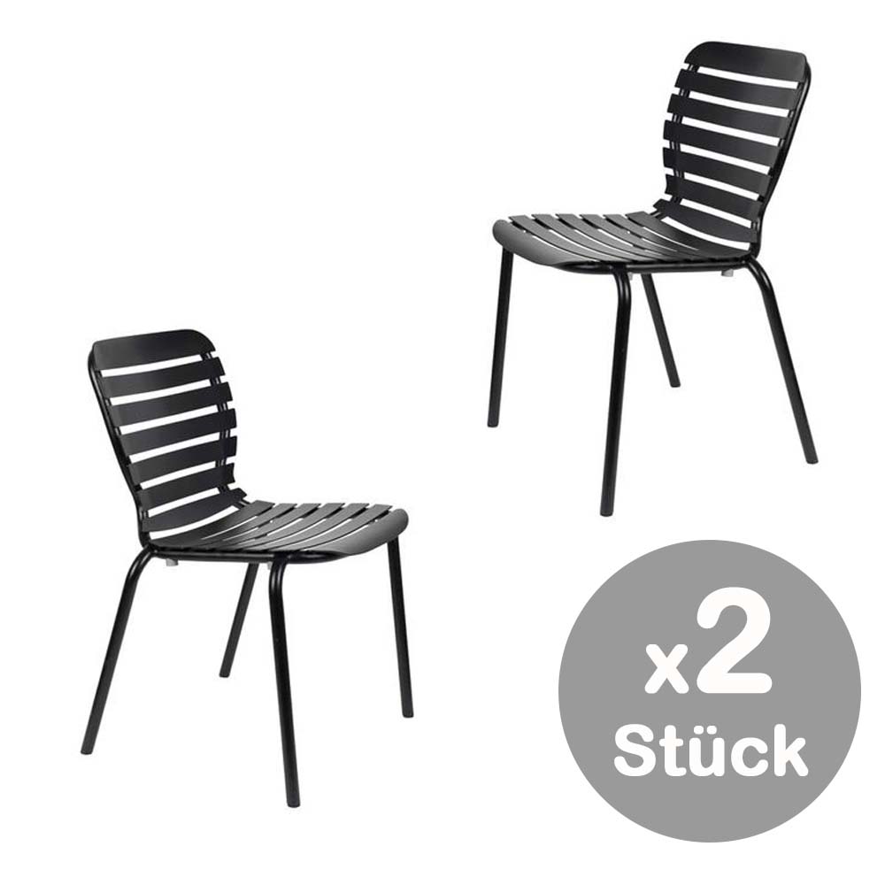 Vondel 2-er Set Gartenstühle Schwarz