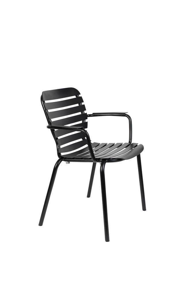 Vondel 2-er Set Gartenstühle mit Armlehne Schwarz