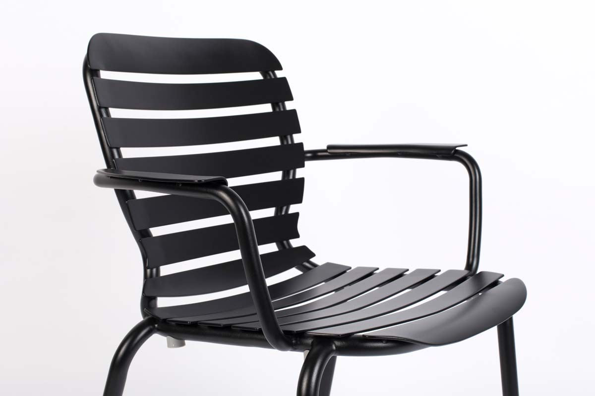 Vondel 2-er Set Gartenstühle mit Armlehne Schwarz