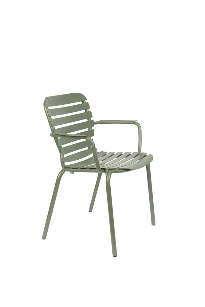 Vondel 2-er Set Gartenstühle mit Armlehne Grün