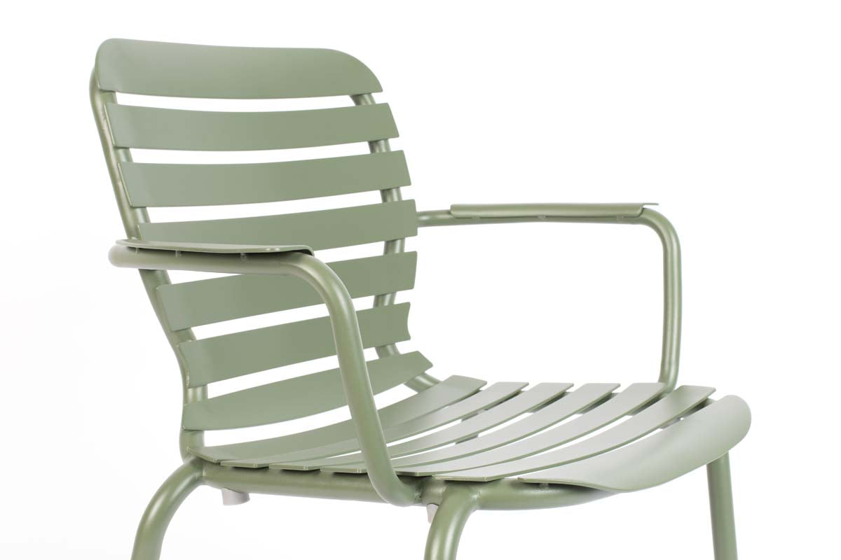 Vondel 2-er Set Gartenstühle mit Armlehne Grün