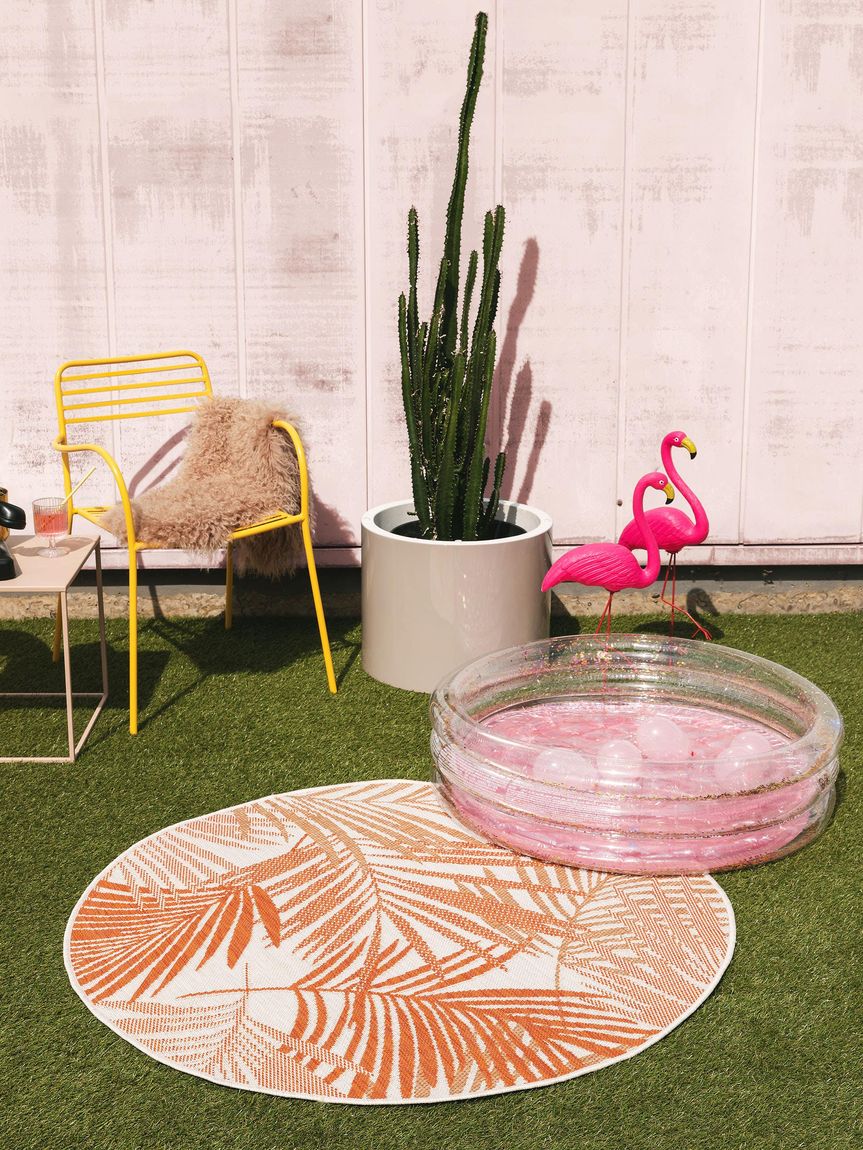 In- & Outdoor Teppich rund Cleo Orange