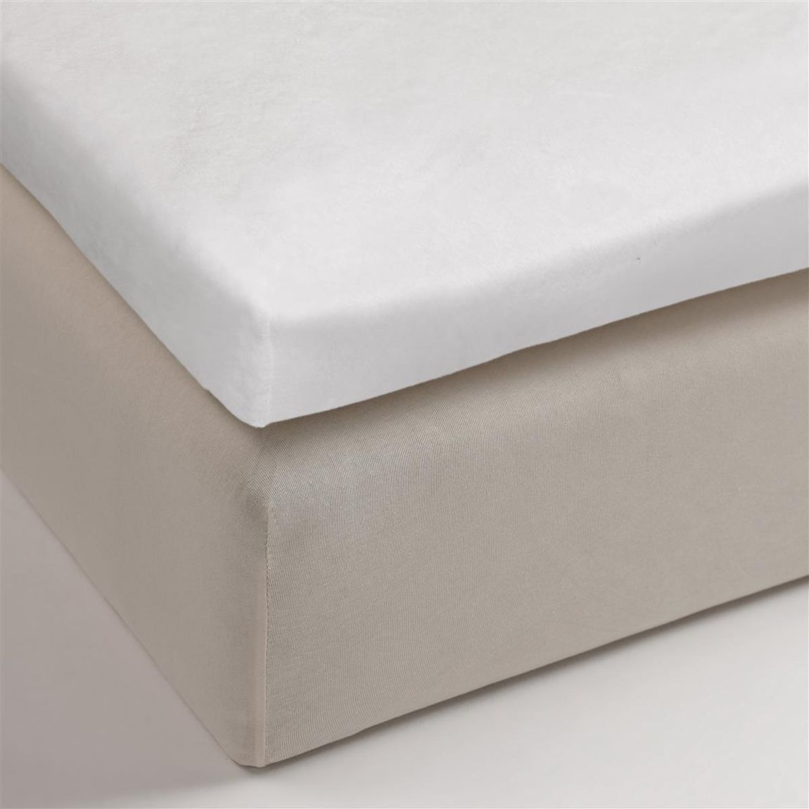 AMBIANTE Molton TD Spannbettlaken für Topper 120x200 cm Weiß