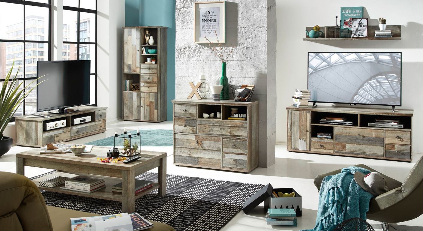 Wohnzimmer Komplettset BONANZA 2 Driftwood Nachbildung