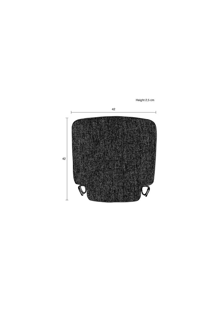 Friday 4-er Set Outdoor Sitzkissen 42x42 cm Schwarz