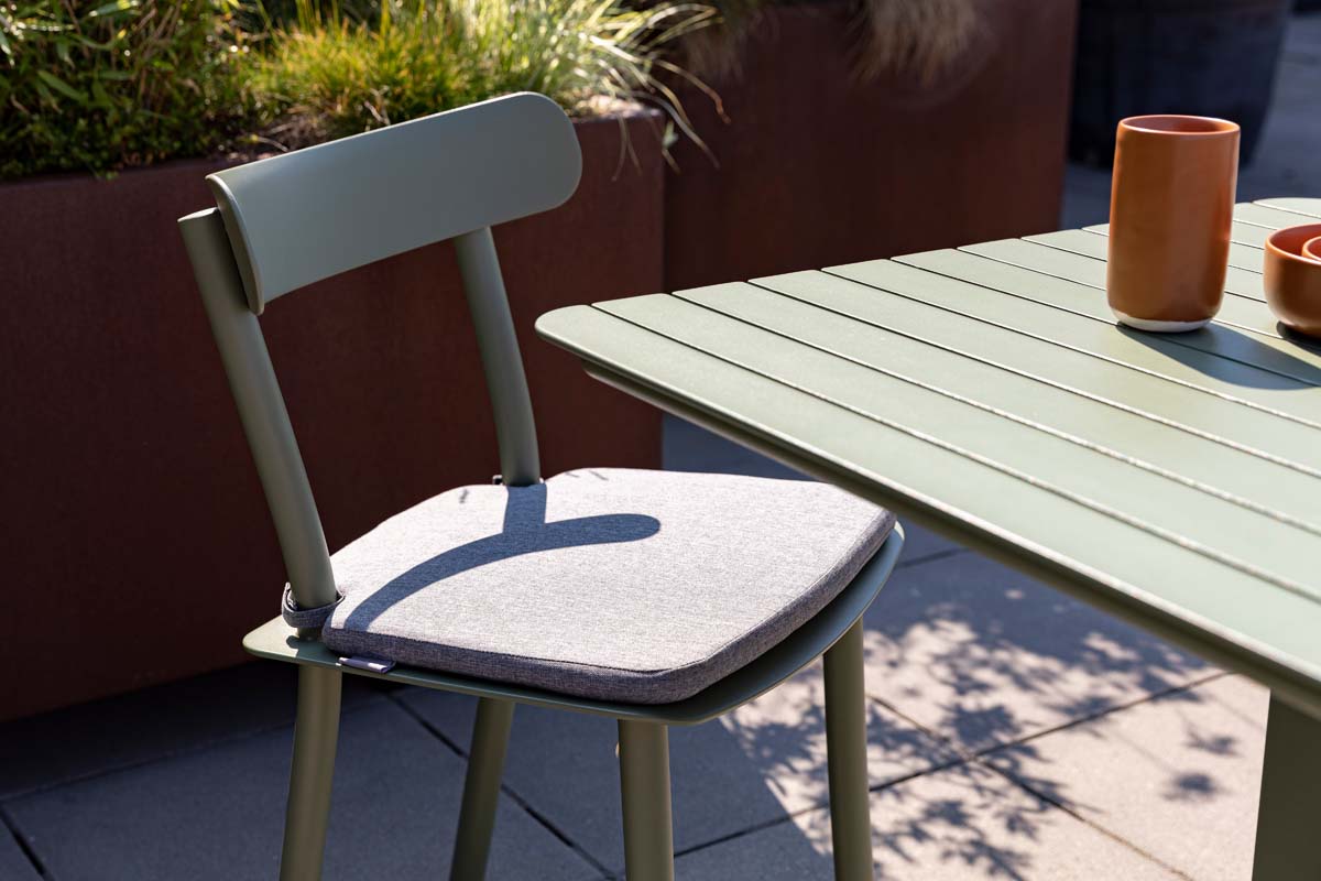 Friday 4-er Set Outdoor Sitzkissen 42x42 cm Grau