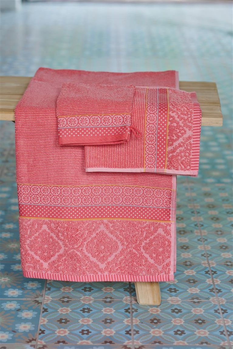 Soft Zellige Waschlappen 3er-Set 16x22 cm Korallenrot