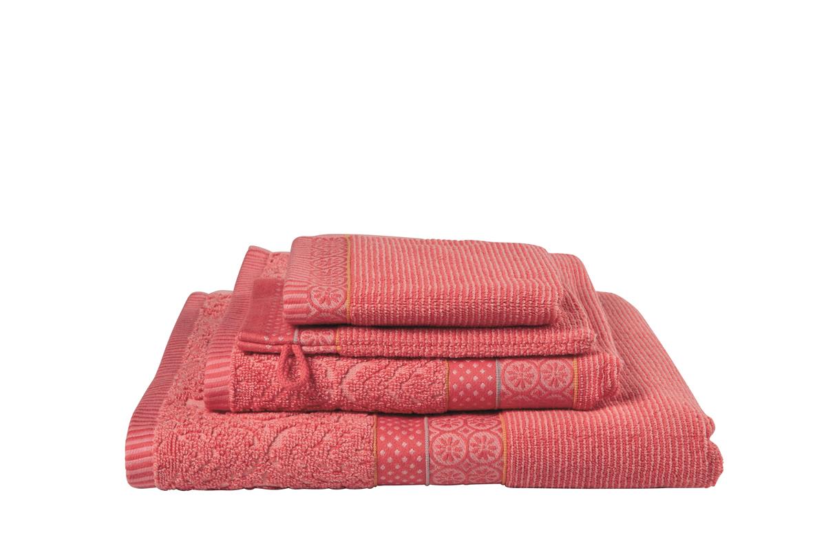 Soft Zellige Waschlappen 3er-Set 16x22 cm Korallenrot