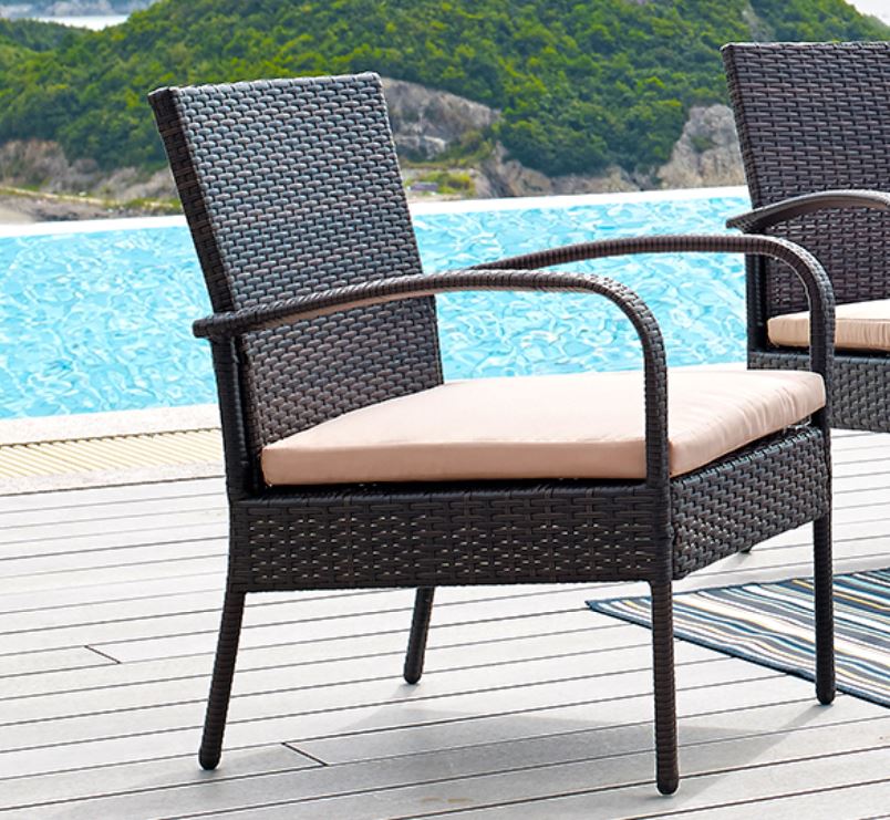 Garten Sitzgruppe Set Polyrattan Grau / Beige