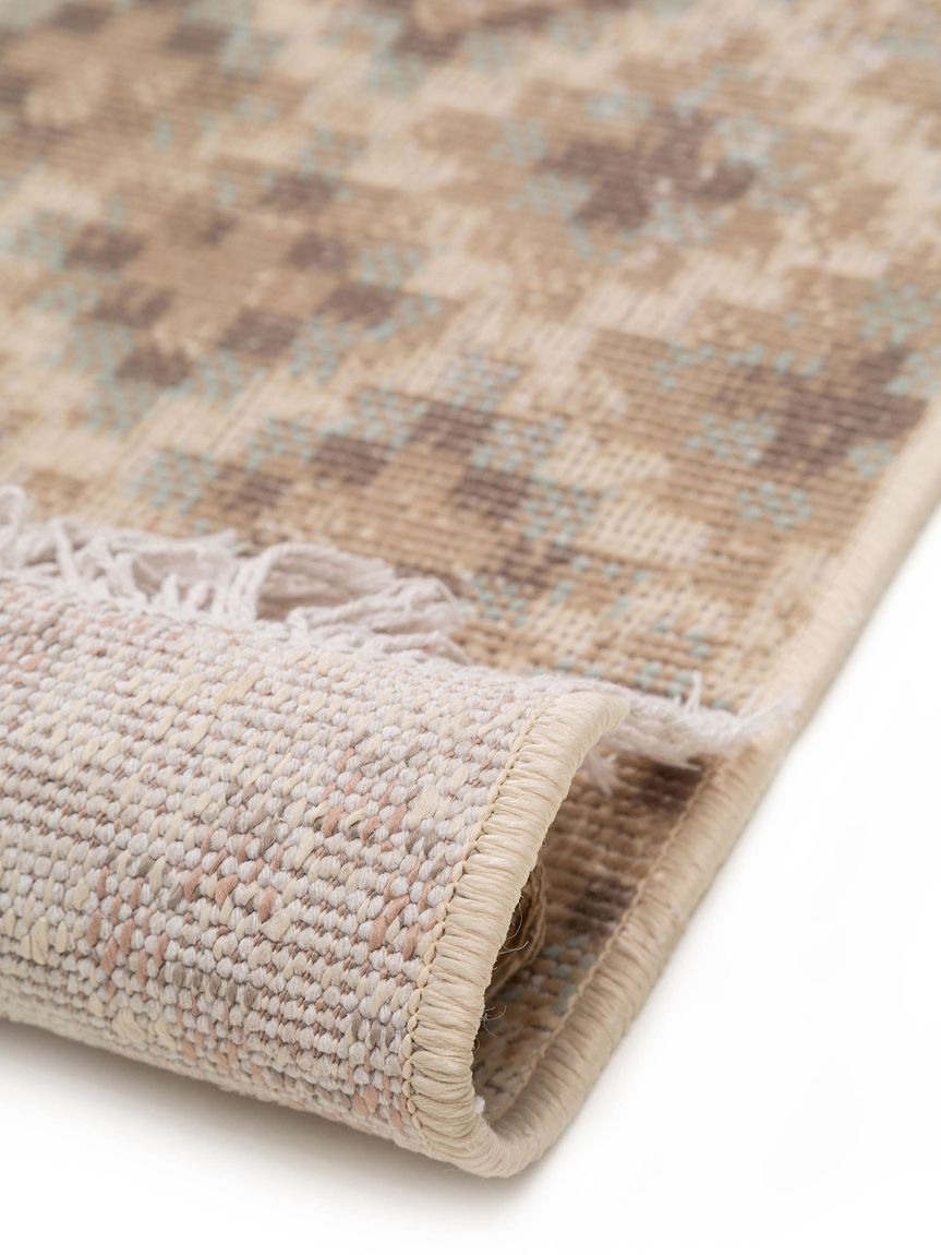 Teppich Folk Beige / Blau