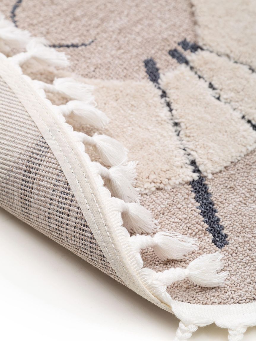 Kinderteppich Momo Ø 120 cm rund Beige