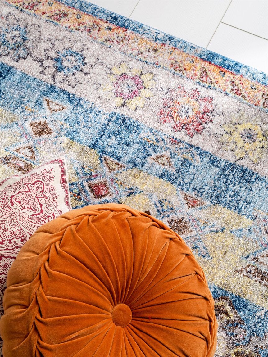 Teppich Tara Bunt / Blau