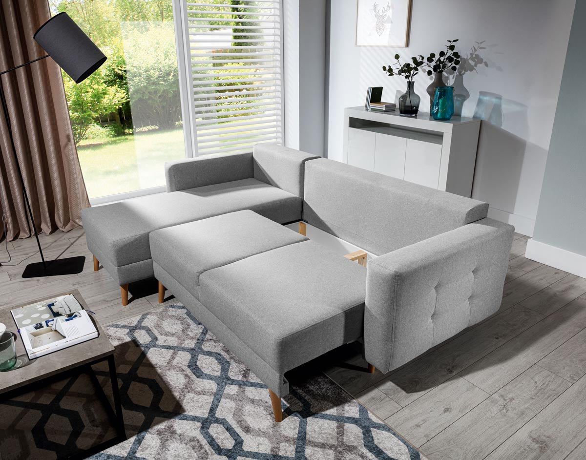 Asgard Ecksofa 250 x 162 cm Grau (Webstoff - Cover)