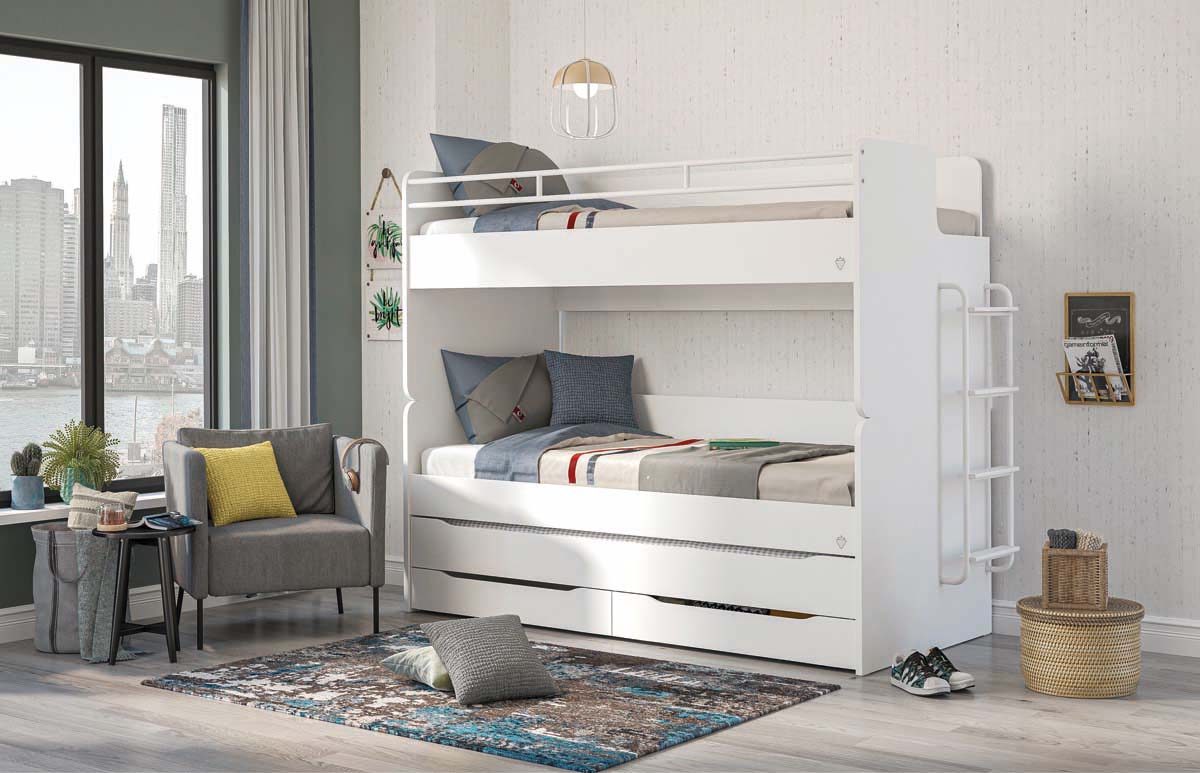 Cilek STUDIO BUNK BED Bett Metallleiter Weiß