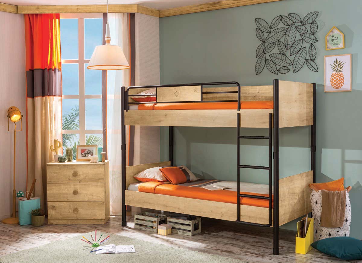 Cilek MOCHA Etagenbett 90x200cm Natur / Schwarz