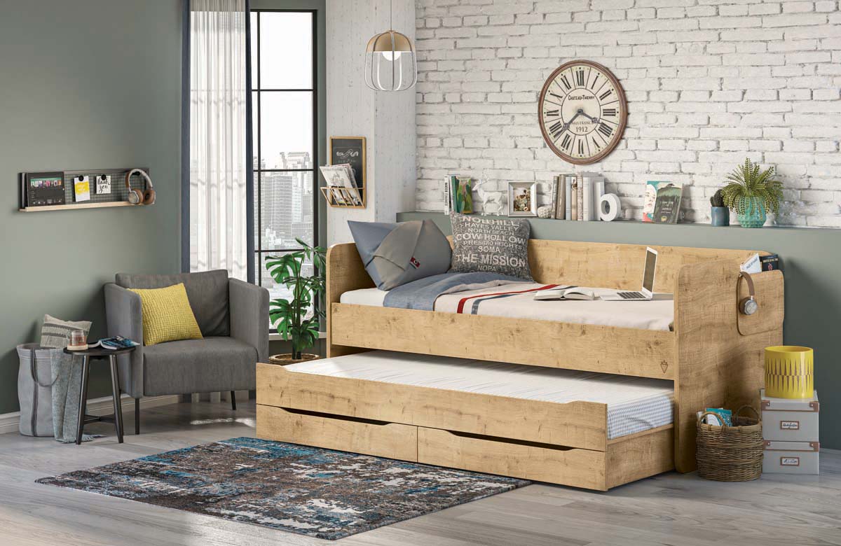 Cilek STUDIO BUNK BED Bettschublade 90x200cm Natur