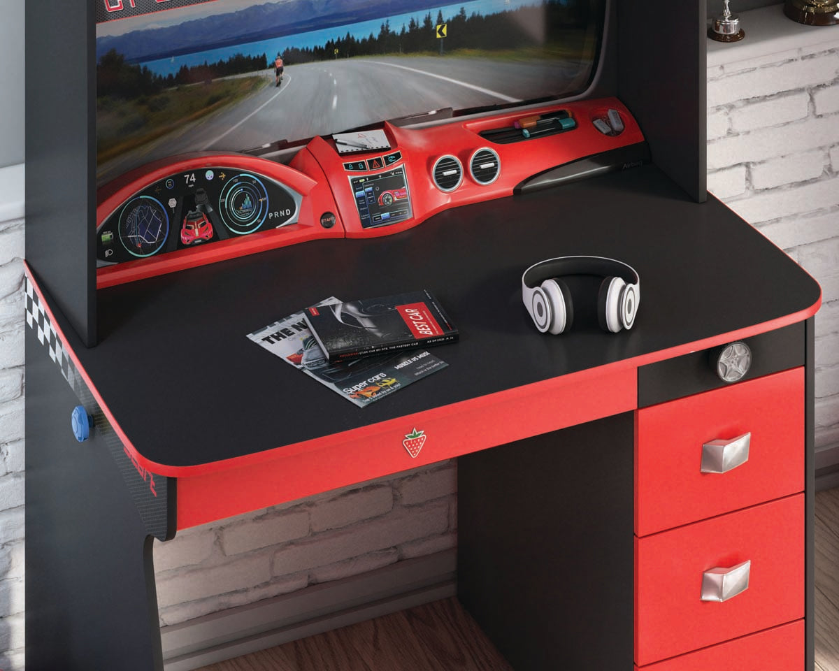Cilek CHAMPION RACER Schreibtisch Tisch Kindertisch Grau/Rot