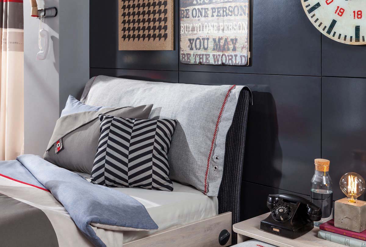 Cilek TRIO Bett inkl. Bettkasten 100x200cm Blau / White-Wash