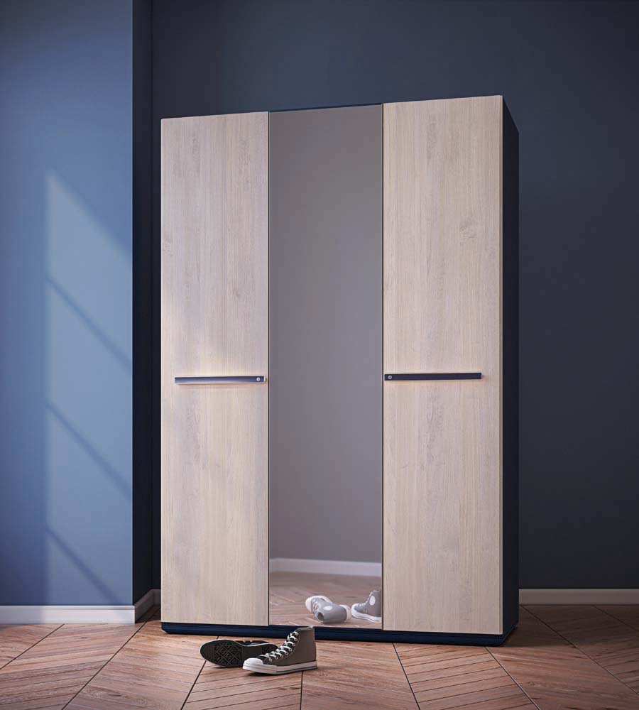 Cilek TRIO Kleiderschrank 3-trg. Blau / White-Wash