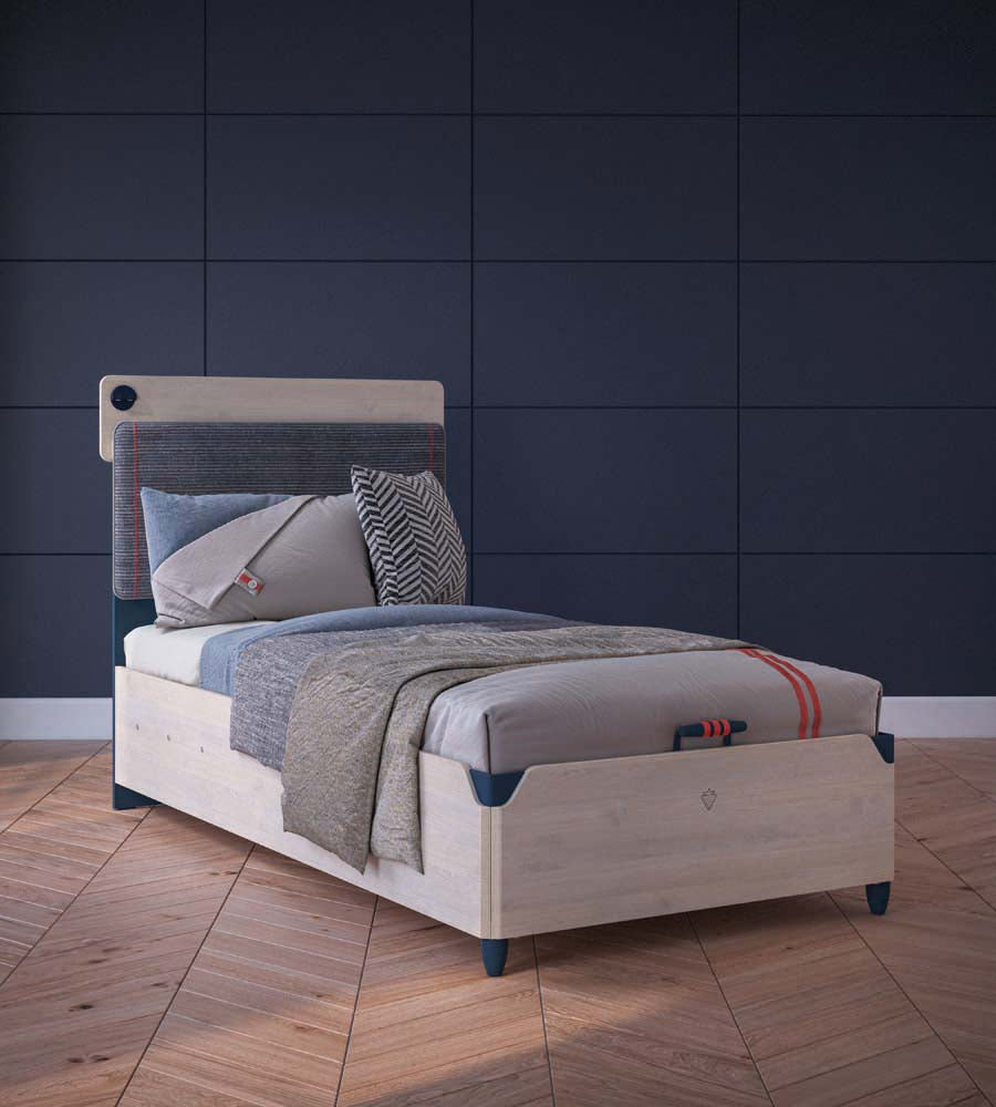 Cilek TRIO Line Bett 100x200cm Blau / White-Wash