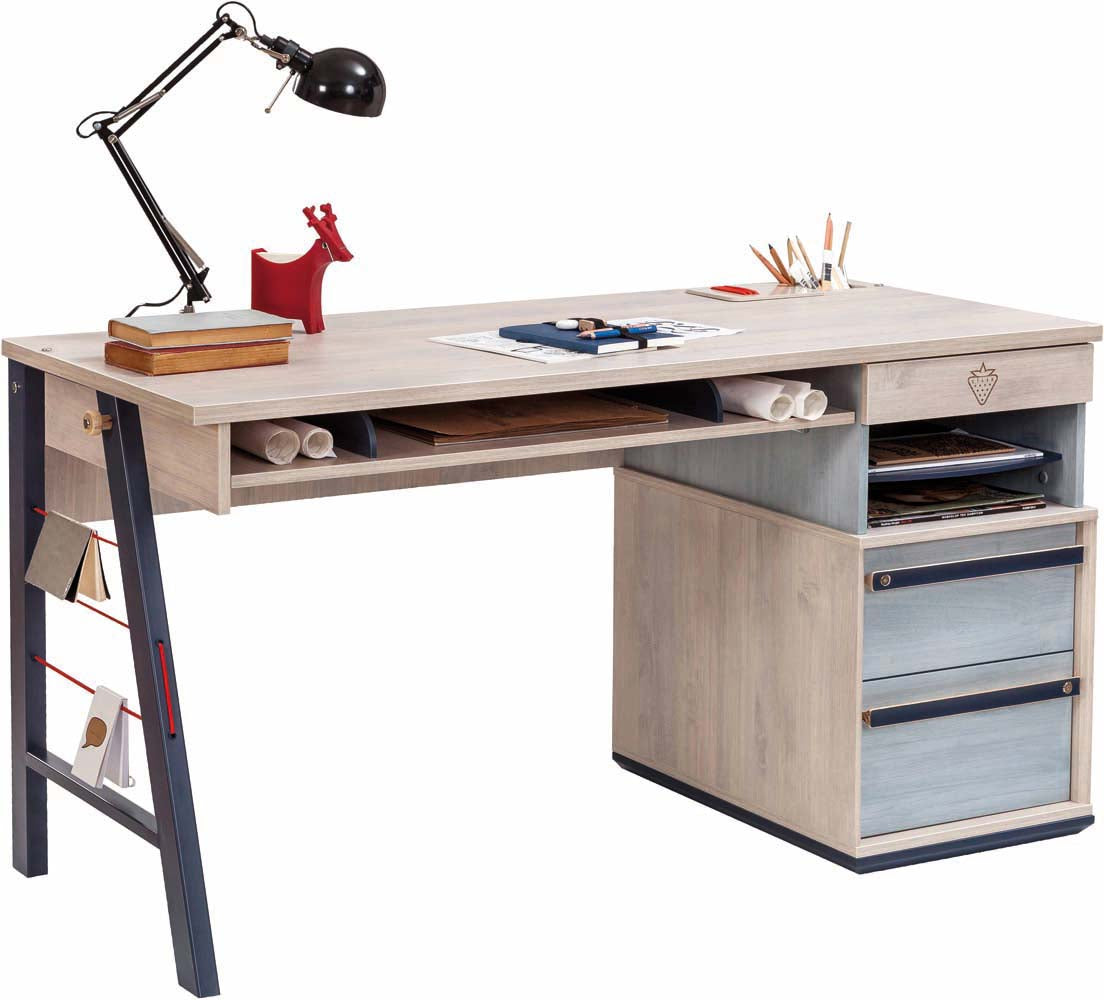 Cilek Trio Jugendzimmer 5tlg. Blau / White Wash