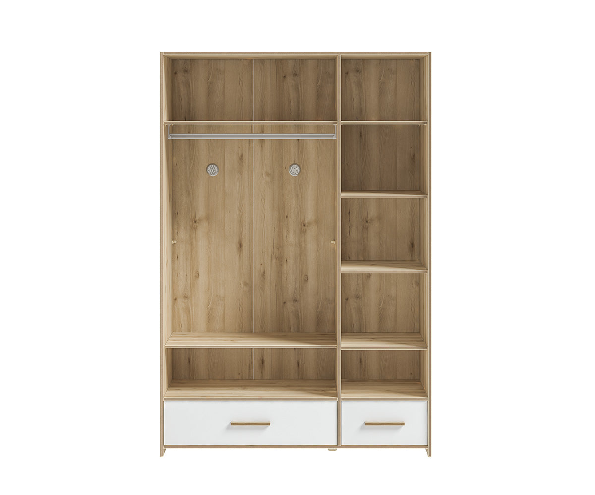 Modera 3-türiger Kleiderschrank Drehtürenschrank Weiß