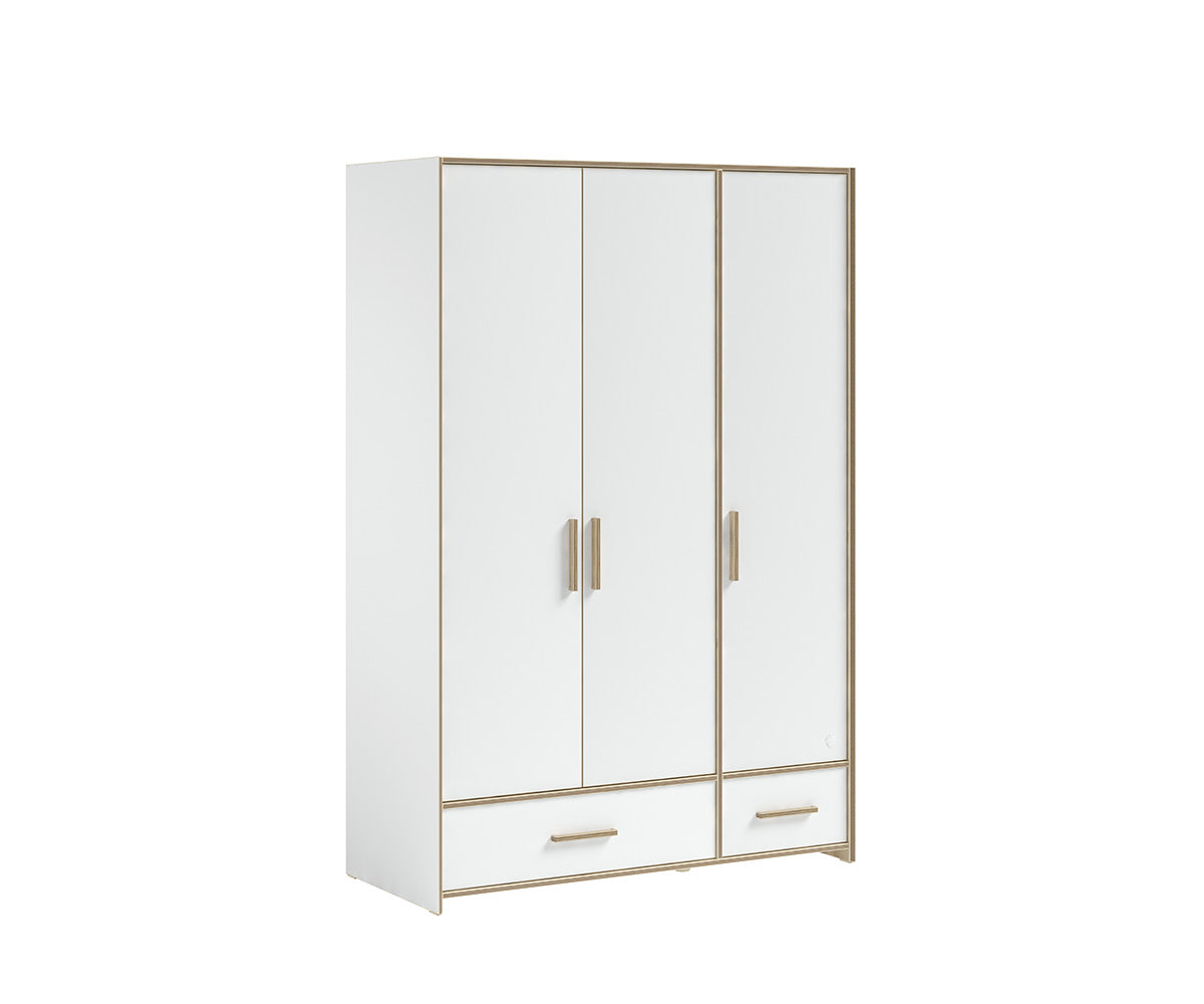 Modera 3-türiger Kleiderschrank Drehtürenschrank Weiß