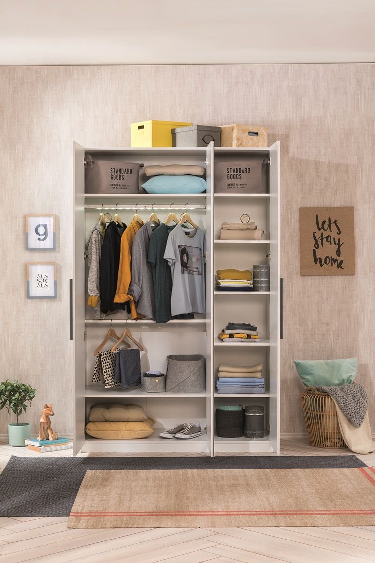 Cilek WHITE 3 Türen Kleiderschrank mit Spiegel Weiß