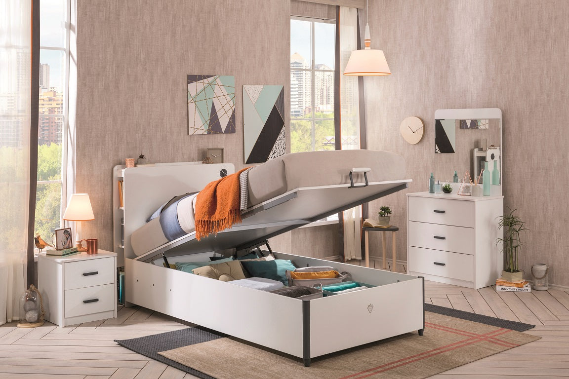 Cilek WHITE Bett mit Kopfteil (100x200 cm) Weiß