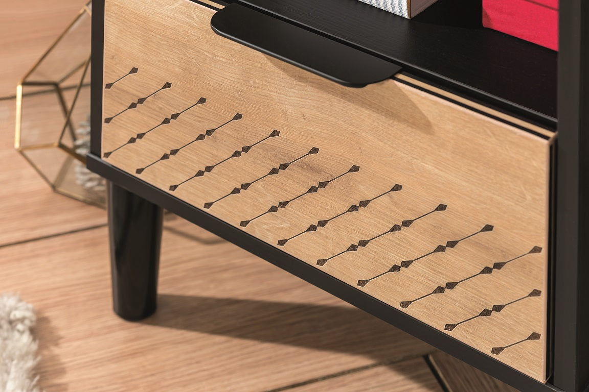Cilek BLACK Nachttisch Schwarz / Beige