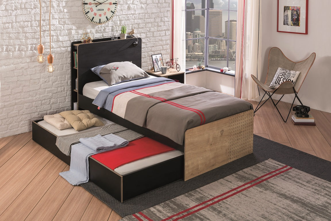 Cilek BLACK Bett (100x200 cm) Schwarz / Beige