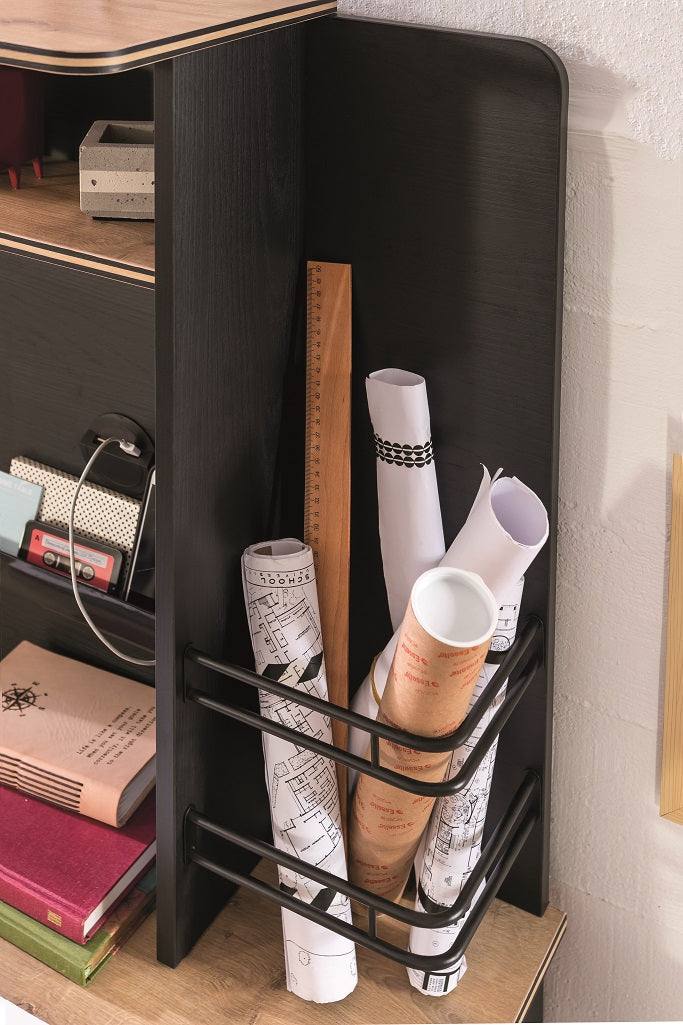 Cilek BLACK Kleiner Schreibtisch-Aufsatz Schwarz / Beige