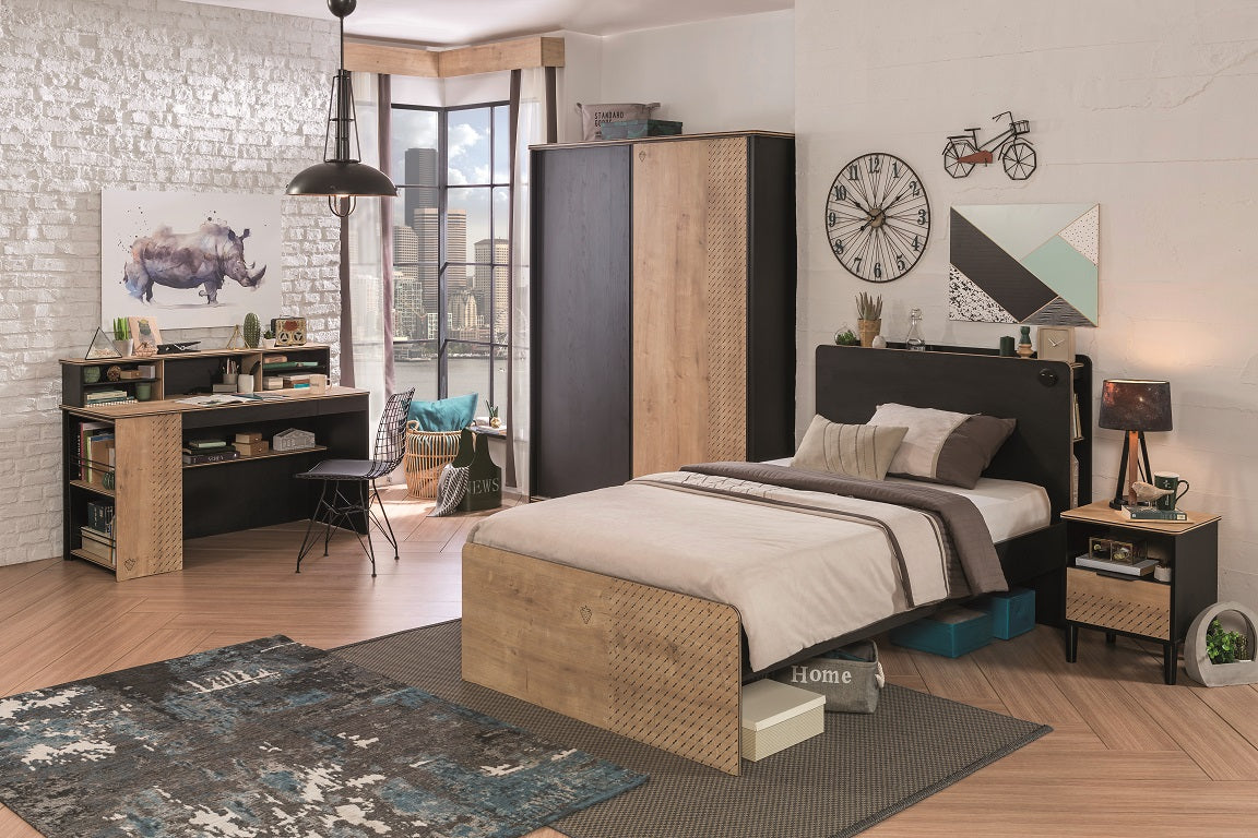 Cilek BLACK Bett (120x200 cm) Schwarz / Beige
