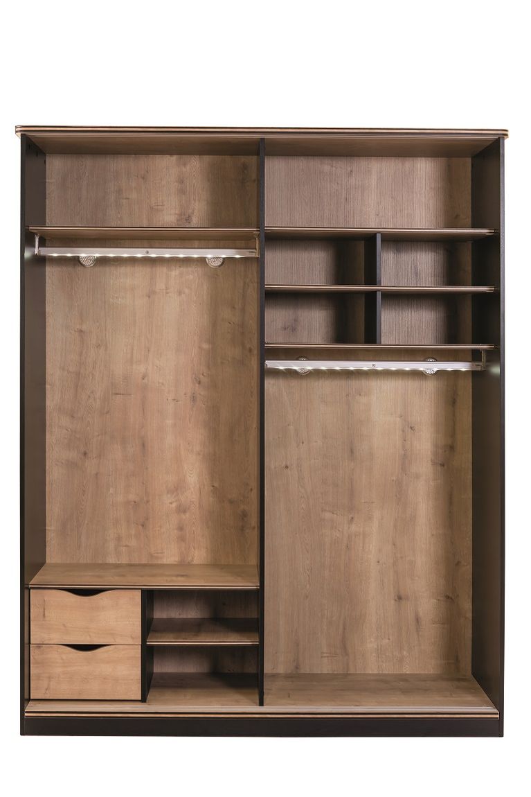 Cilek BLACK Schiebetürenschrank Schwarz / Beige