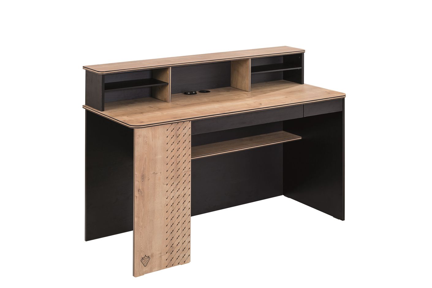 Cilek BLACK Breiter Schreibtisch-Aufsatz Schwarz / Beige
