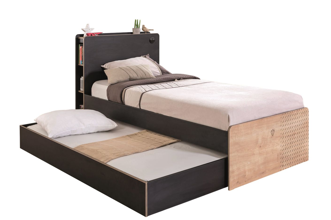 Cilek BLACK Bett (100x200 cm) Schwarz / Beige