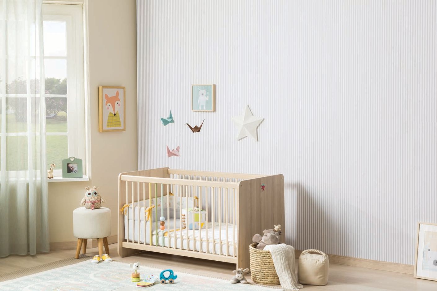 Cilek Montessori Babyzimmer Komplettset 1 Weiß / Grün / Natur