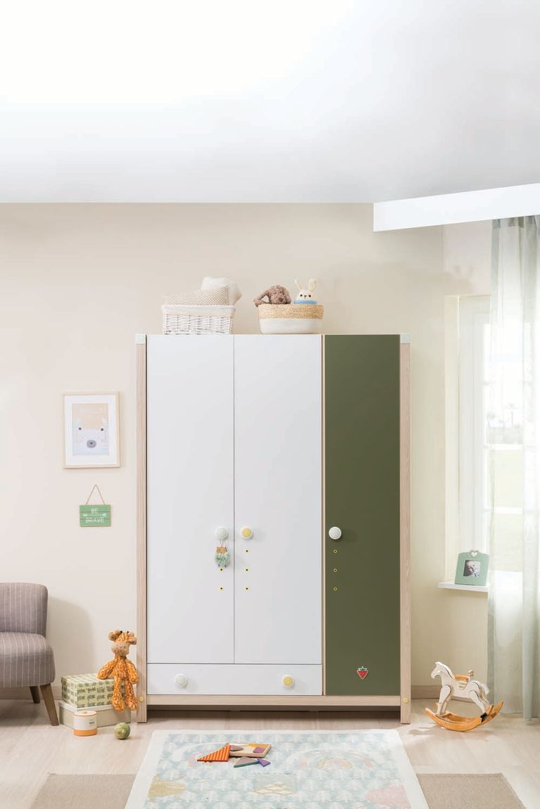 Cilek Montessori Babyzimmer Komplettset 1 Weiß / Grün / Natur
