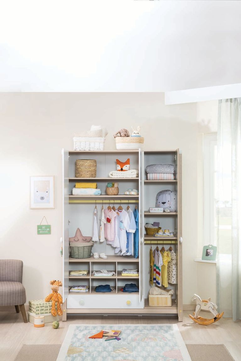 Cilek Montessori Babyzimmer Komplettset 1 Weiß / Grün / Natur
