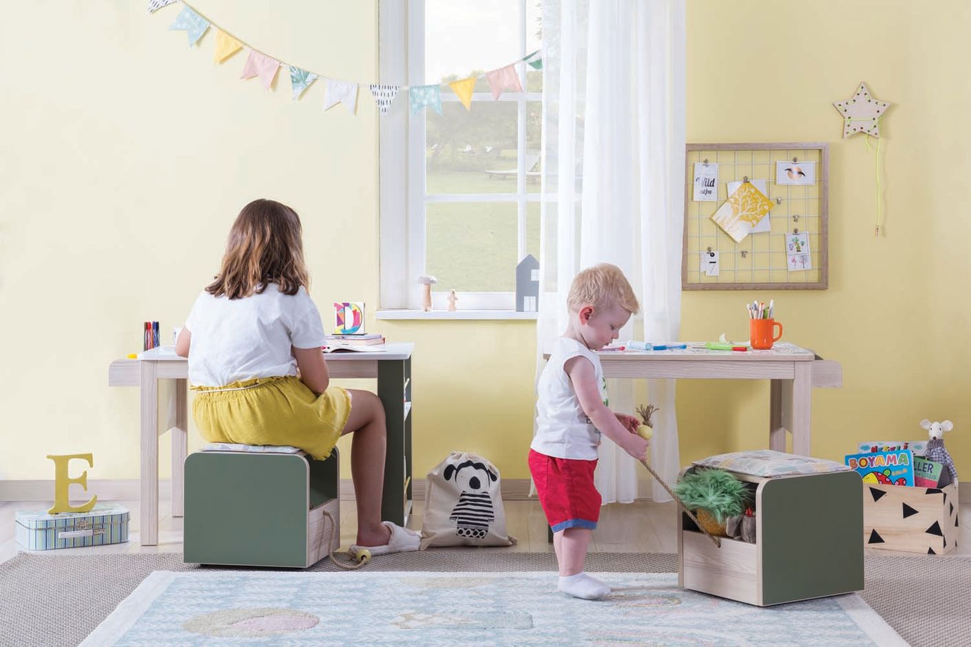 Cilek Montessori Baby Spielzeugbox Braun / Grün